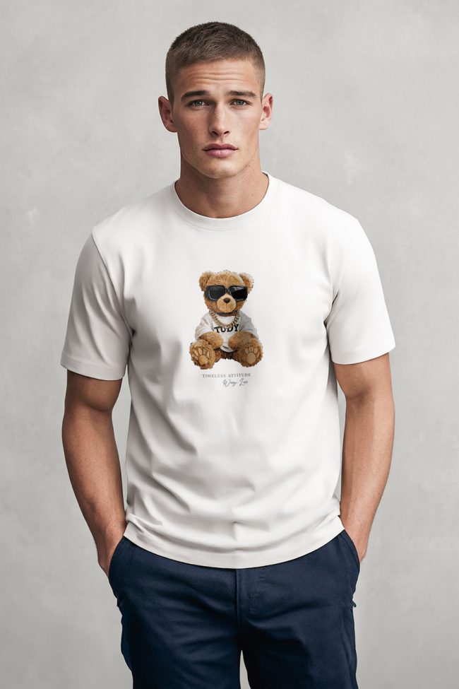 Bling Teddy, Μπλούζα T-Shirt σε Λευκό Χρώμα