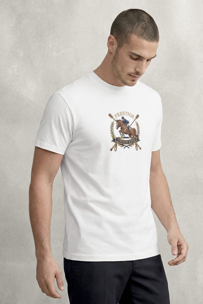 Prestige Horse, Heavy Cotton T-Shirt σε Λευκό Χρώμα