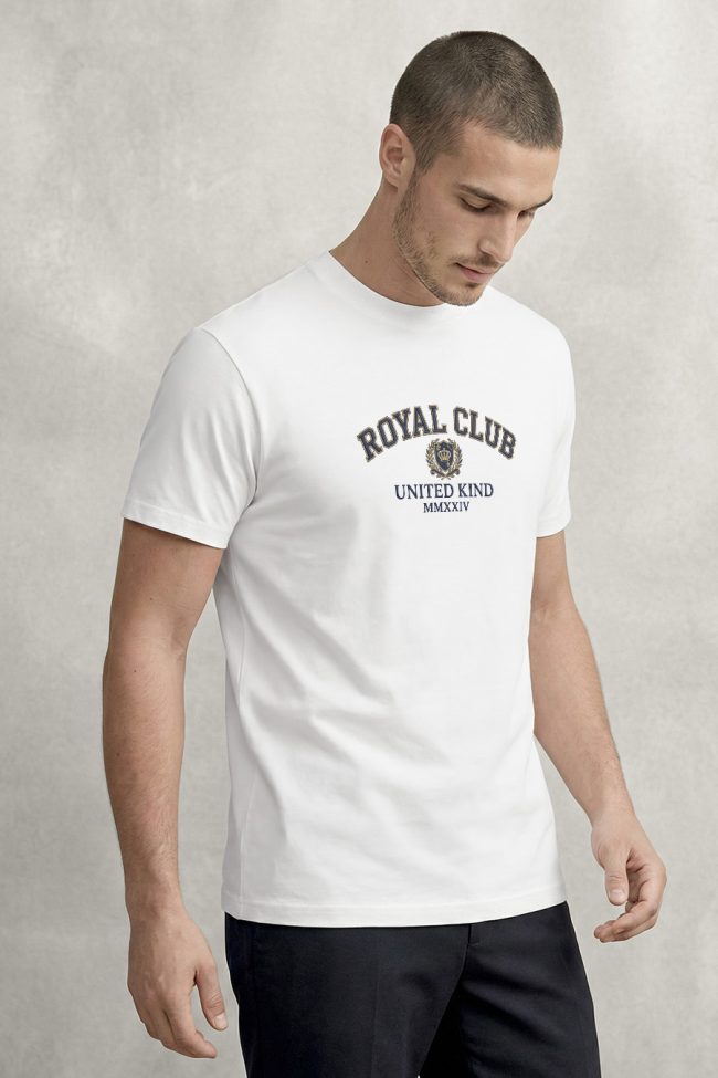 United Royal Club, Heavy Cotton T-Shirt σε Λευκό Χρώμα