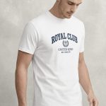 Royal Club Blue, Heavy Cotton T-Shirt σε Λευκό Χρώμα