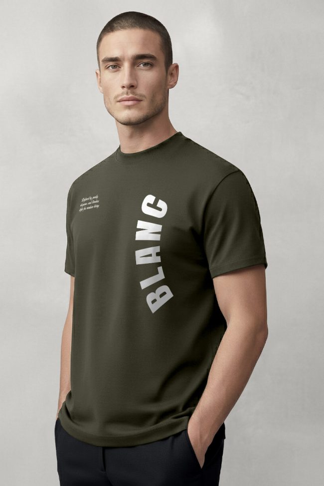 Blanc, Casual Μπλούζα T-Shirt σε Χακί Χρώμα