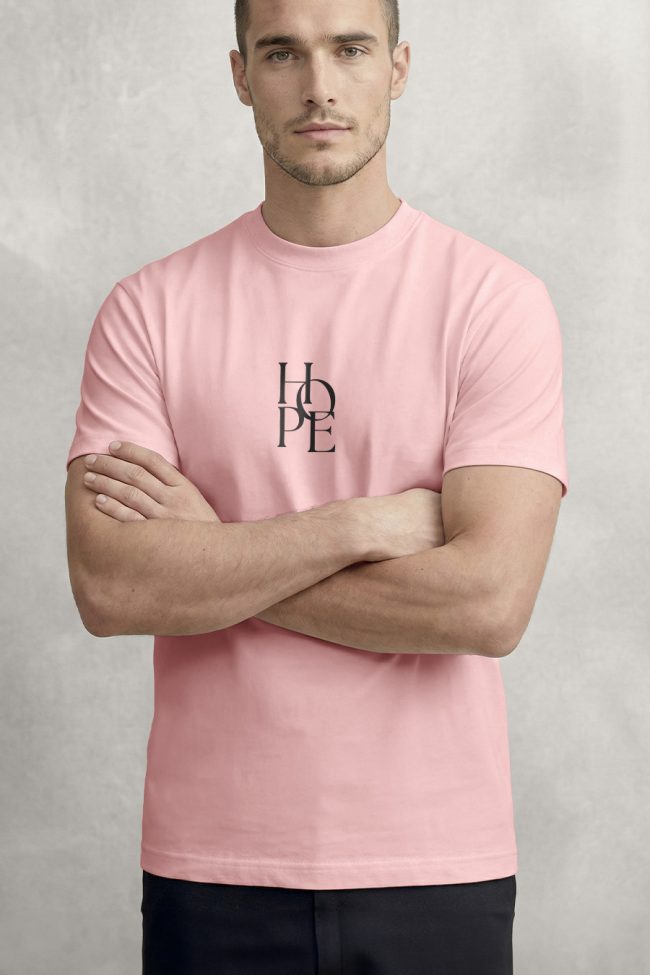 Hope Black, Ανδρική Μπλούζα T-Shirt σε Ροζ Χρώμα