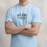 Milano Vintage, T-Shirt Μπλούζα με Σχέδιο σε Γαλάζιο Χρώμα
