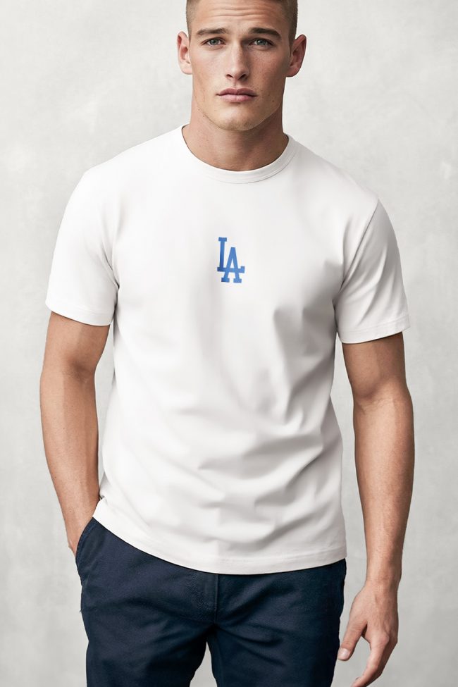 LA Navy, T-Shirt Μπλούζα με Σχέδιο σε Λευκό Χρώμα