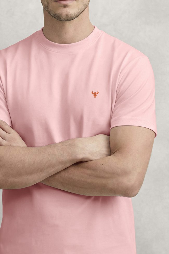 Horns Red, Ανδρική Μπλούζα T-Shirt σε Ροζ Χρώμα