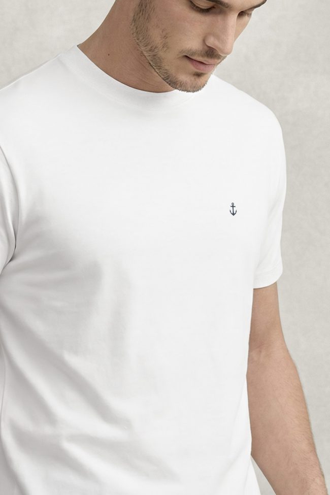 Blue Anchor, Ανδρική Μπλούζα T-Shirt σε Λευκό Χρώμα