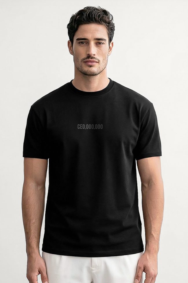 CEO Vibe, Heavy Cotton T-Shirt σε Μαύρο Χρώμα