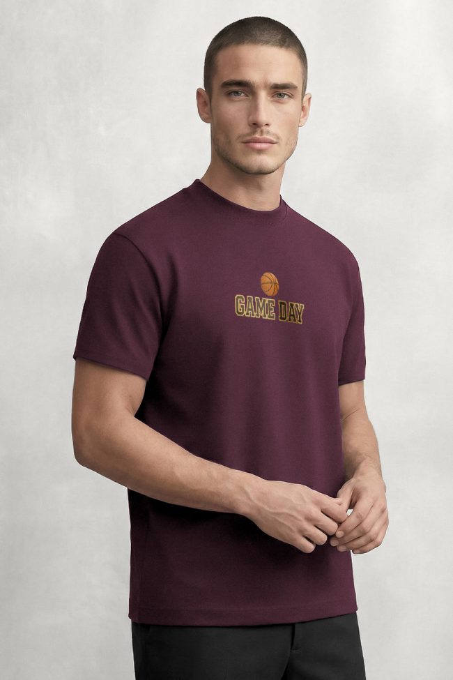 Game Day Basket, Graphic T-Shirt σε Μπορντώ Χρώμα