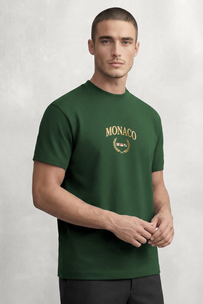 Monaco Royal, T-Shirt Μπλούζα με Σχέδιο σε Πράσινο Χρώμα