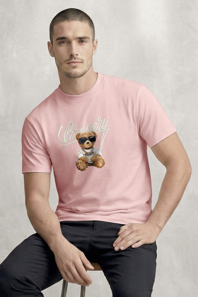Bravery Teddy, Μπλούζα T-Shirt σε Ροζ Χρώμα