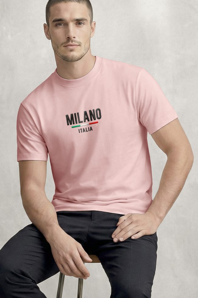 Milano Stripe Bold, T-Shirt Μπλούζα με Σχέδιο σε Ροζ Χρώμα