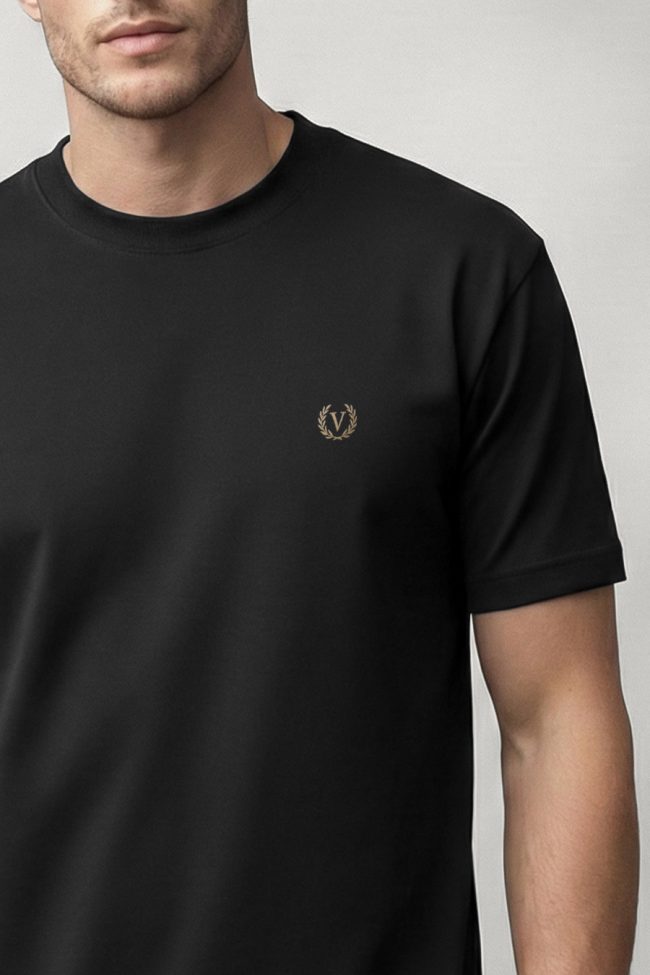 V Royal, Ανδρική Μπλούζα T-Shirt σε Μαύρο Χρώμα