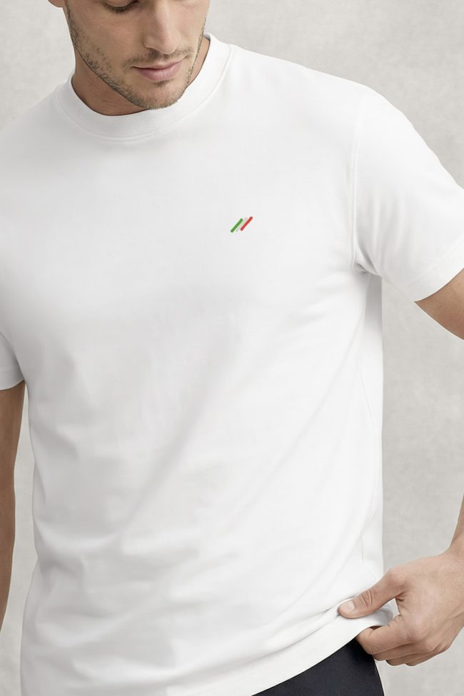 Italia Tricolore, Ανδρική Μπλούζα T-Shirt σε Λευκό Χρώμα