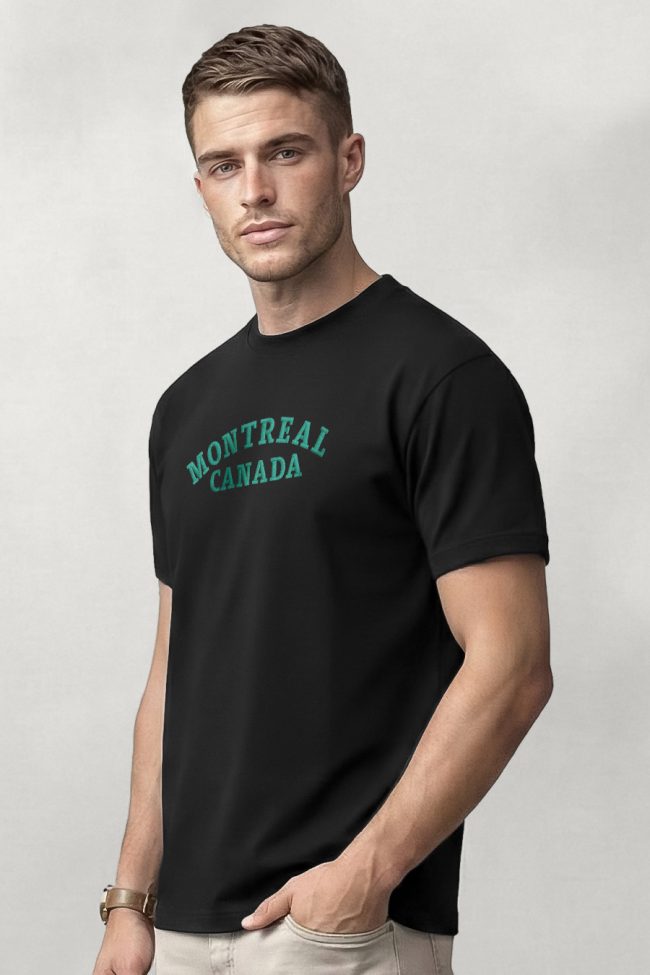 Montreal Green, T-Shirt Μπλούζα με Σχέδιο σε Μαύρο Χρώμα