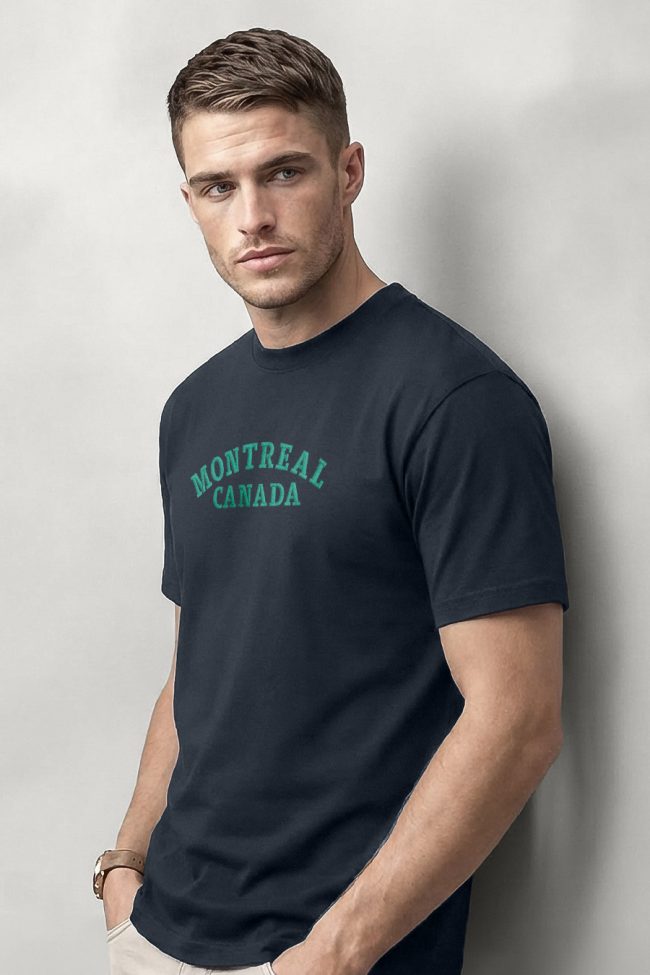 Montreal Green, T-Shirt Μπλούζα με Σχέδιο σε Μπλε Χρώμα