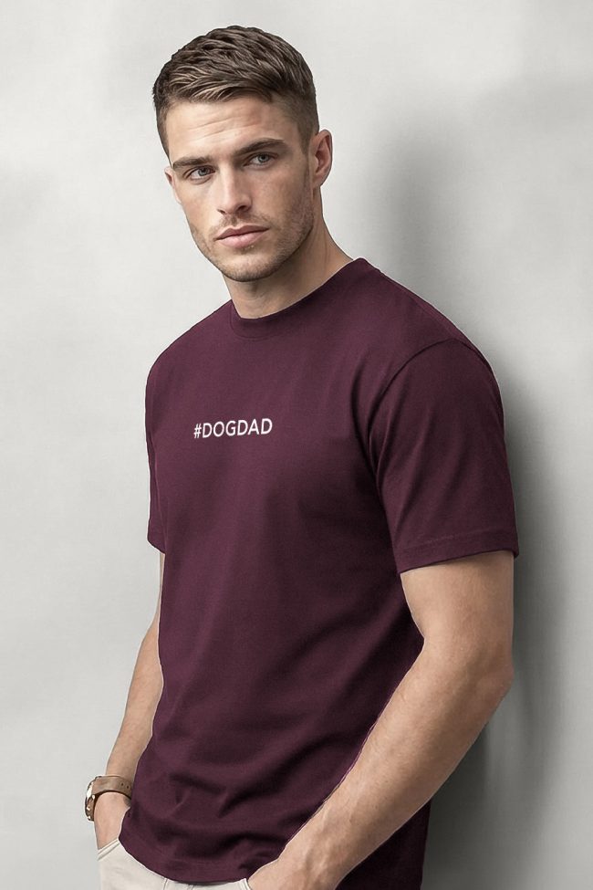 Dogdad Hashtag, Ανδρική Μπλούζα T-Shirt σε Μπορντώ Χρώμα