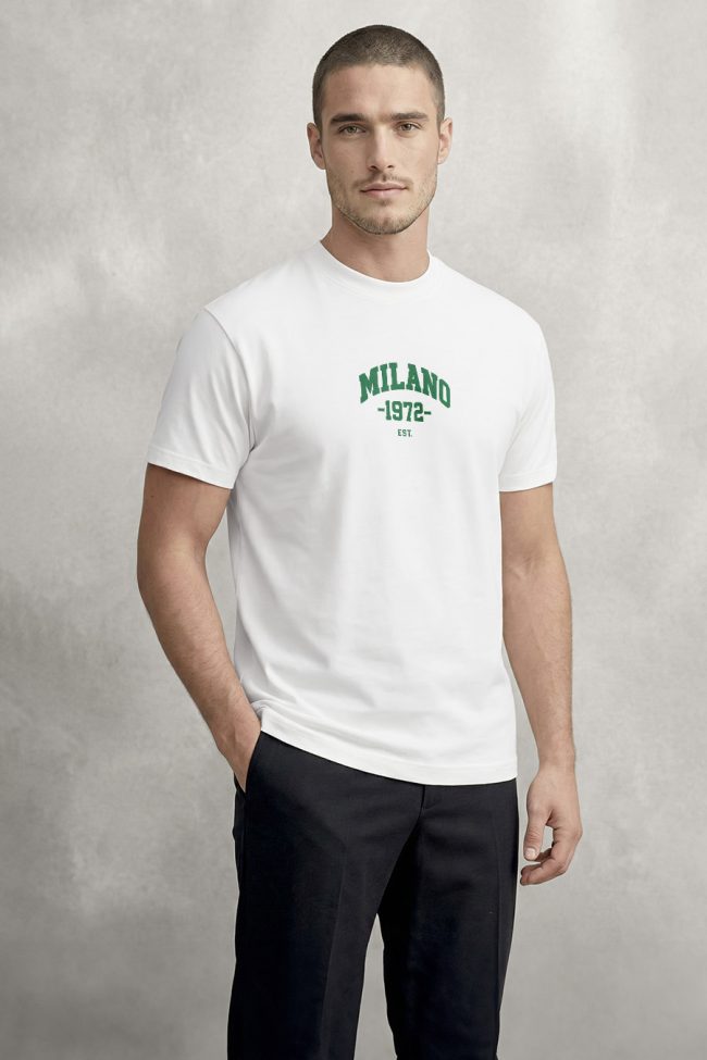 Milano 1972, T-Shirt Μπλούζα με Σχέδιο σε Λευκό Χρώμα