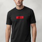 Tokyo Red Stripe, Heavy Cotton T-Shirt σε Μαύρο Χρώμα