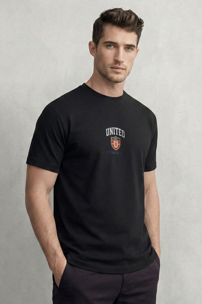 United Crest, Ανδρική Μπλούζα T-Shirt σε Μαύρο Χρώμα