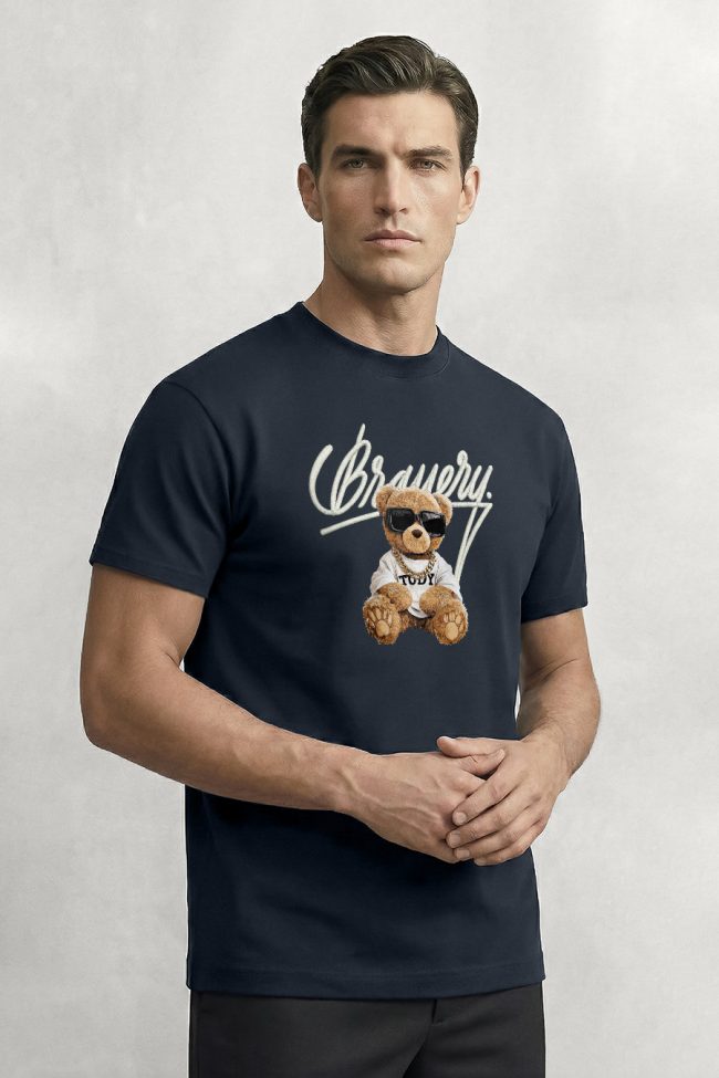 Bravery Teddy, Μπλούζα T-Shirt σε Μπλε Χρώμα