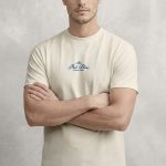 Mont Blanc Peak, T-Shirt Μπλούζα με Σχέδιο σε Εκρού Χρώμα