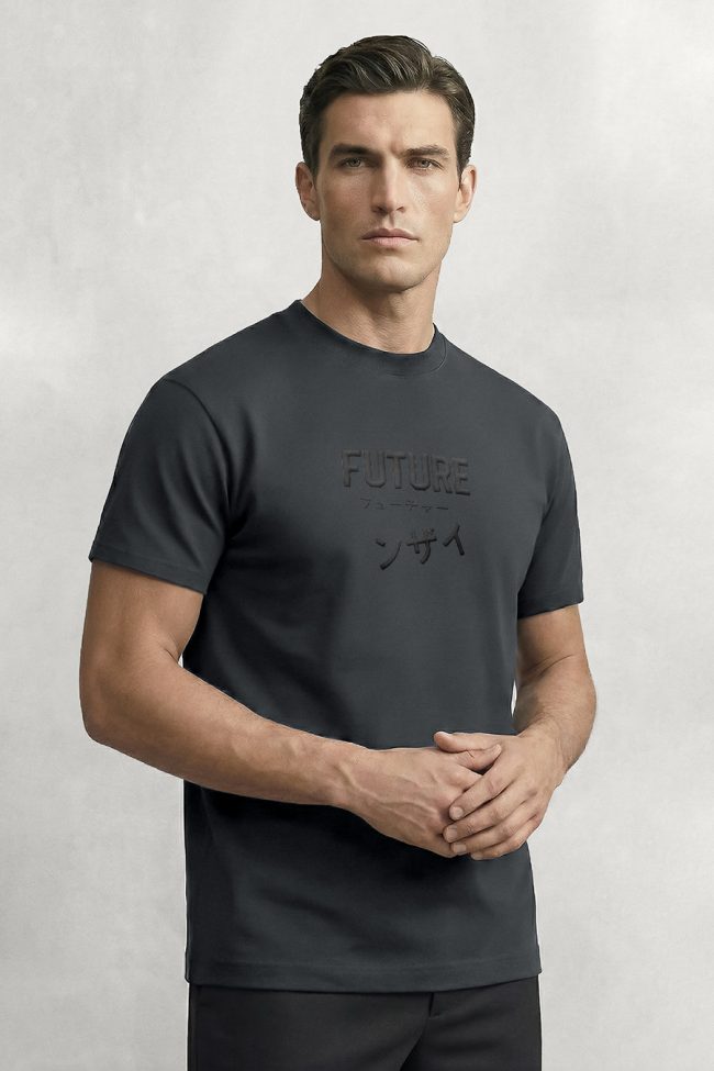 Black Future, Heavy Cotton T-Shirt σε Iron Grey Χρώμα