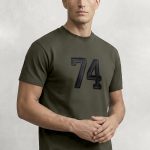 Black 74, Casual Μπλούζα T-Shirt σε Χακί Χρώμα