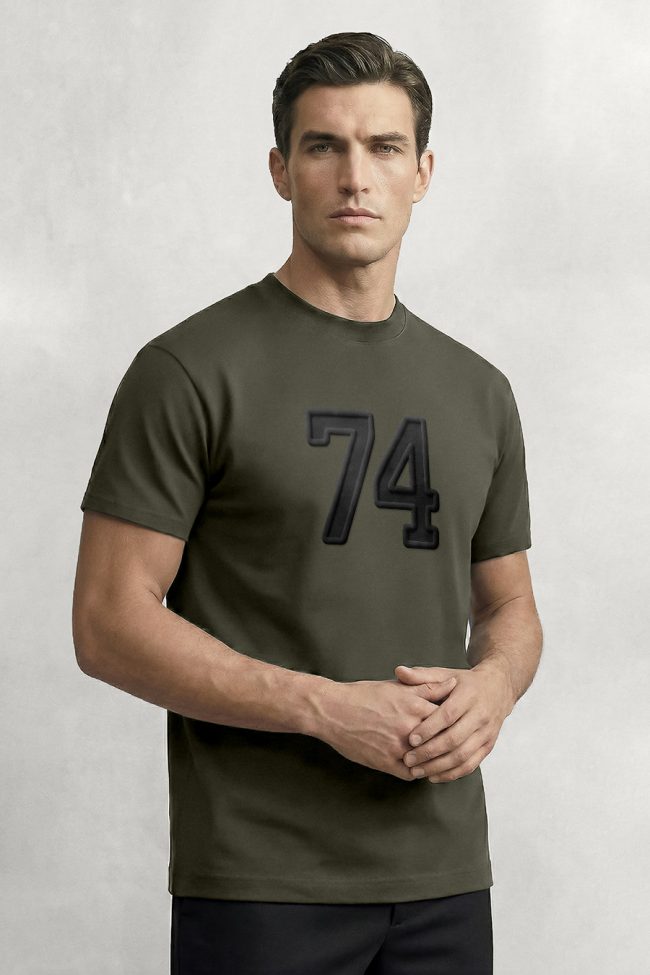 Black 74, Casual Μπλούζα T-Shirt σε Χακί Χρώμα