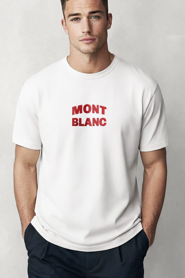 Mont Blanc Red, Graphic T-Shirt σε Λευκό Χρώμα