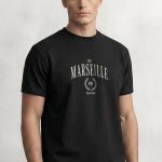 Marseille, T-Shirt Μπλούζα με Σχέδιο σε Μαύρο Χρώμα