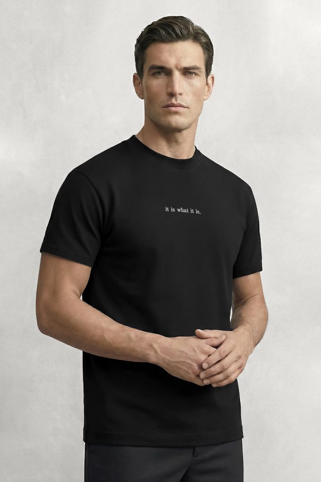 It Is What It Is, Heavy Cotton T-Shirt σε Μαύρο Χρώμα