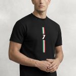 Italia Seven Stripes, Μπλούζα T-Shirt σε Μαύρο Χρώμα