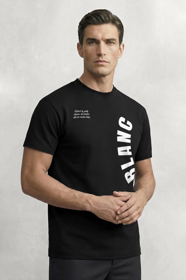 Blanc, Casual Μπλούζα T-Shirt σε Μαύρο Χρώμα