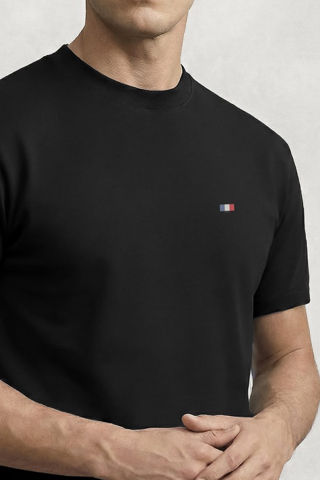 French Flag, T-Shirt Μπλούζα με Σχέδιο σε Μαύρο Χρώμα