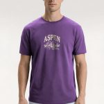 Aspen, T-Shirt Μπλούζα με Σχέδιο σε Μωβ Χρώμα