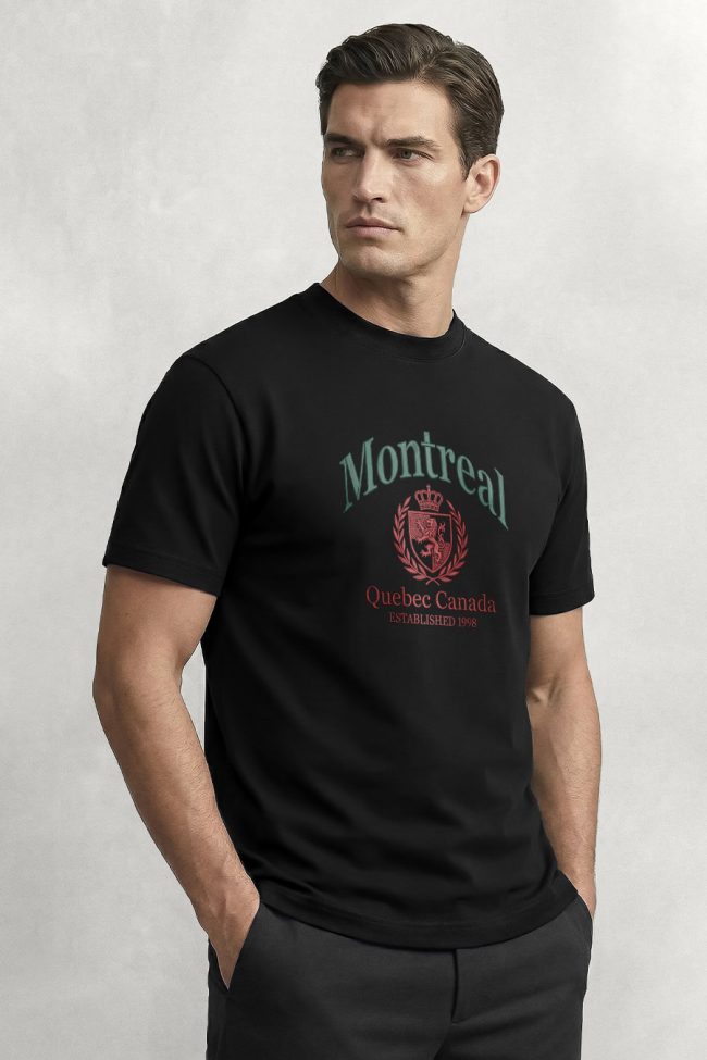 Montreal Quebec Canada, T-Shirt σε Μαύρο Χρώμα