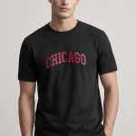 Chicago Red, Ανδρική Μπλούζα T-Shirt σε Μαύρο Χρώμα