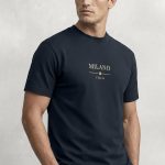 Milano Italia Flag , T-Shirt Μπλούζα με Σχέδιο σε Μπλε Χρώμα