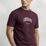 Chicago State, T-Shirt Μπλούζα με Σχέδιο σε Μπορντώ Χρώμα