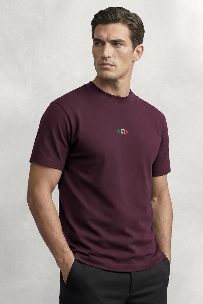 Italia Modern Brush, Μπλούζα T-Shirt σε Μπορντώ Χρώμα