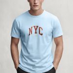 New York Athletic, T-Shirt Μπλούζα με Σχέδιο σε Γαλάζιο Χρώμα