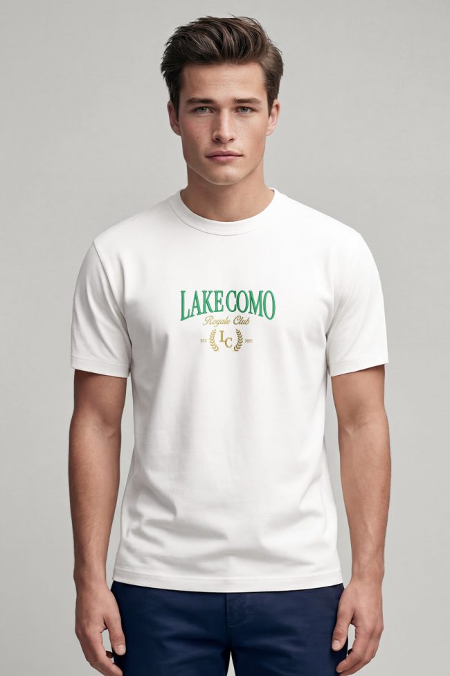 Lake Como Royale Club, Μπλούζα T-Shirt σε Λευκό Χρώμα