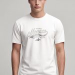Monaco France, T-Shirt Μπλούζα με Σχέδιο σε Λευκό Χρώμα