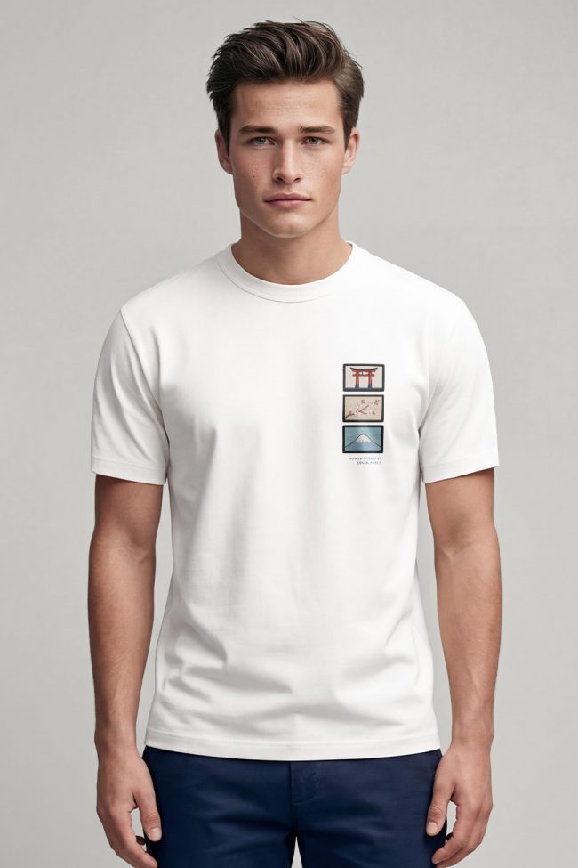 Zen Balance, Ανδρική Μπλούζα T-Shirt σε Λευκό Χρώμα