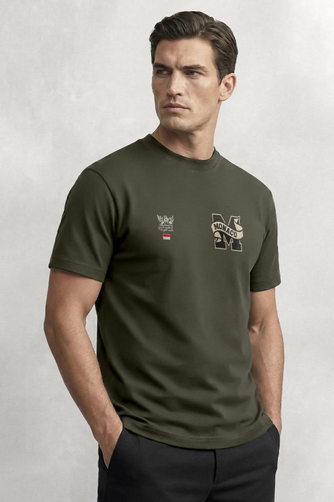 Monaco Monogram, Μπλούζα T-Shirt σε Χακί Χρώμα