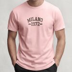 Milano Vintage, T-Shirt Μπλούζα με Σχέδιο σε Ροζ Χρώμα