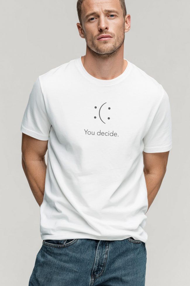 You Decide, T-Shirt Μπλούζα με Σχέδιο σε Λευκό Χρώμα