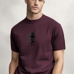 Black Rose, Heavy Cotton T-Shirt σε Μπορντώ Χρώμα