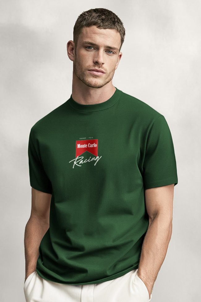 Monte Carlo Racing, T-Shirt Μπλούζα με Σχέδιο σε Πράσινο Χρώμα