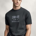 Zermatt Switzerland, T-Shirt Μπλούζα με Σχέδιο σε Iron Grey Χρώμα